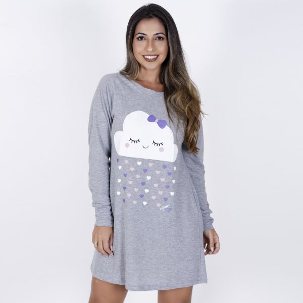 Camisão Manga Longa Cinza