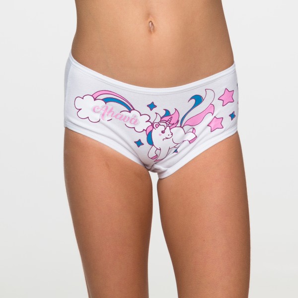 CALCINHA MENINA UNICÓRNIO BRANCO