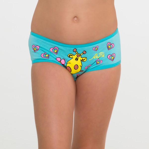 CALCINHA MENINA AZUL GIRAFA