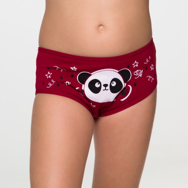 CALCINHA MENINA VERMELHO PANDA