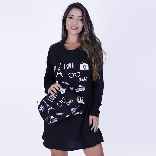 Camisão Manga Longa Preto