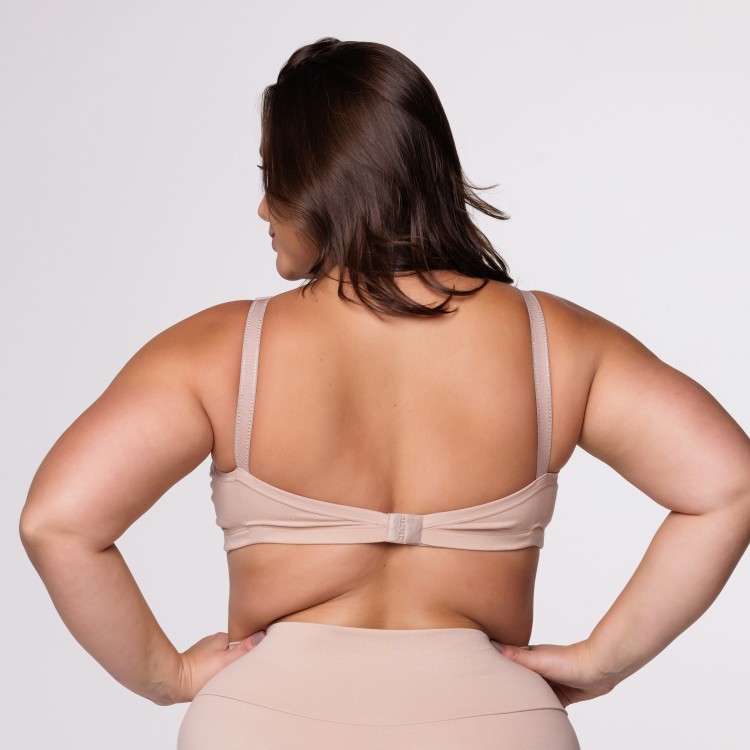 Sutiã em Algodão Egípcio sem Bojo com Alça Reforçada areia