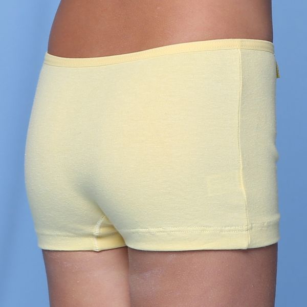 Cueca Feminina Infantil Amarela de Algodão Egípcio