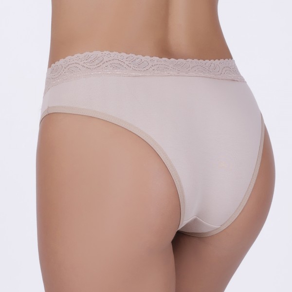 Tanga Renda Cintura Areia em Algodão Egípcio