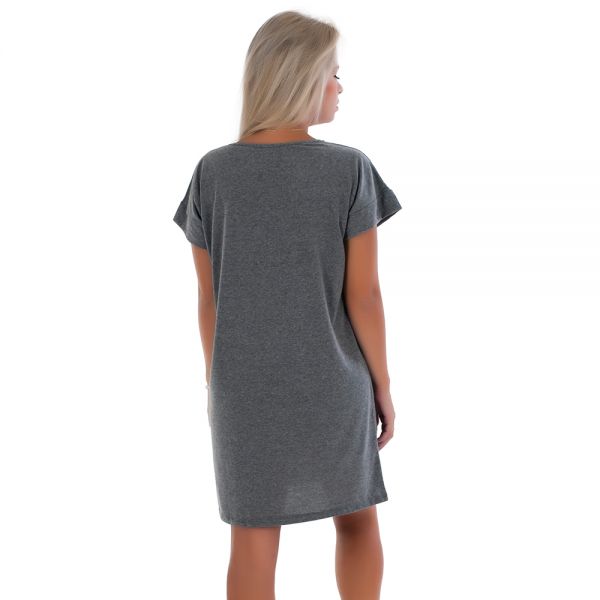 Camisão Silk com Manga Curta Mescla Escuro