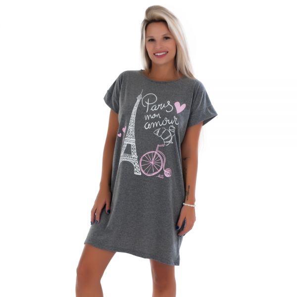 Camisão Silk com Manga Curta Mescla Escuro