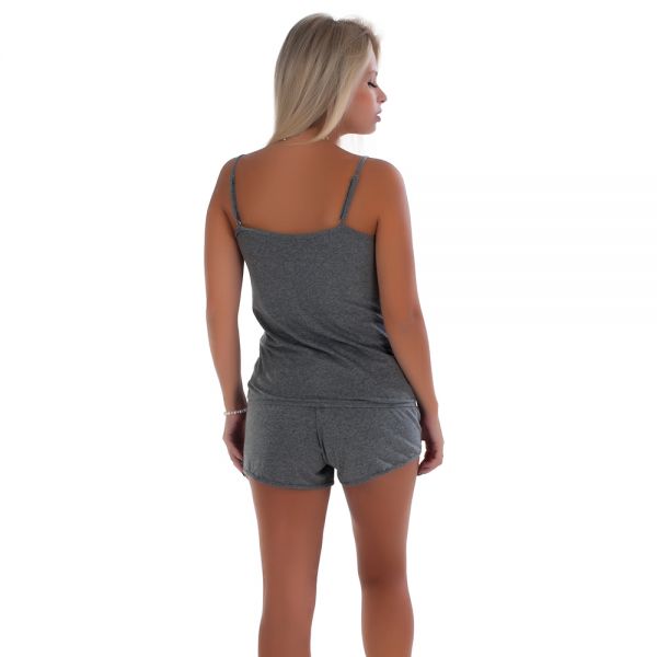 Baby Doll Algodão Silk Cinza Mescla Escuro