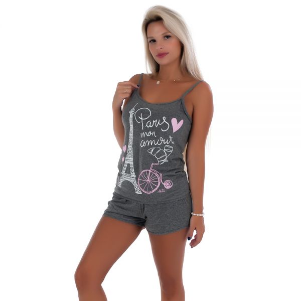 Baby Doll Algodão Silk Cinza Mescla Escuro